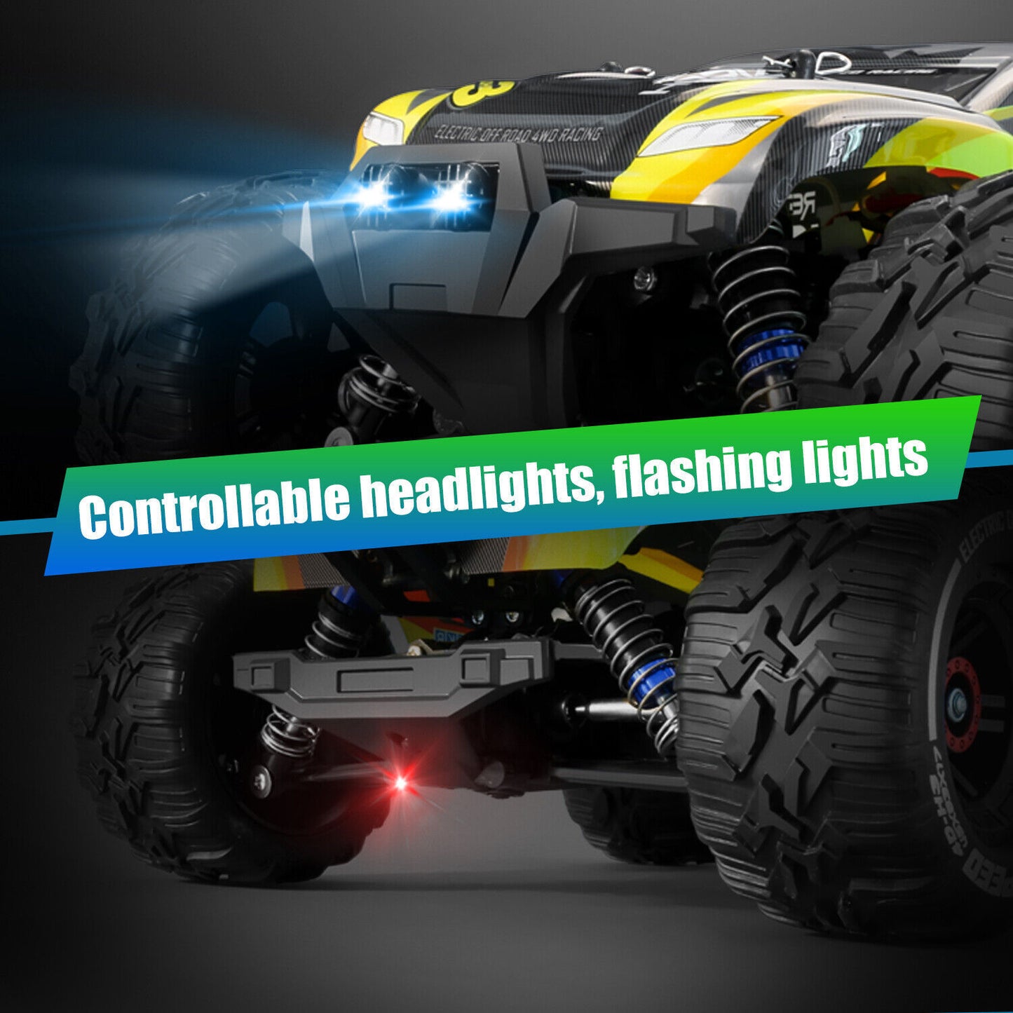 1/12 4WD RC Monster Truck – 50 km/h, 2 Batteries, All-Terrain Off-Road