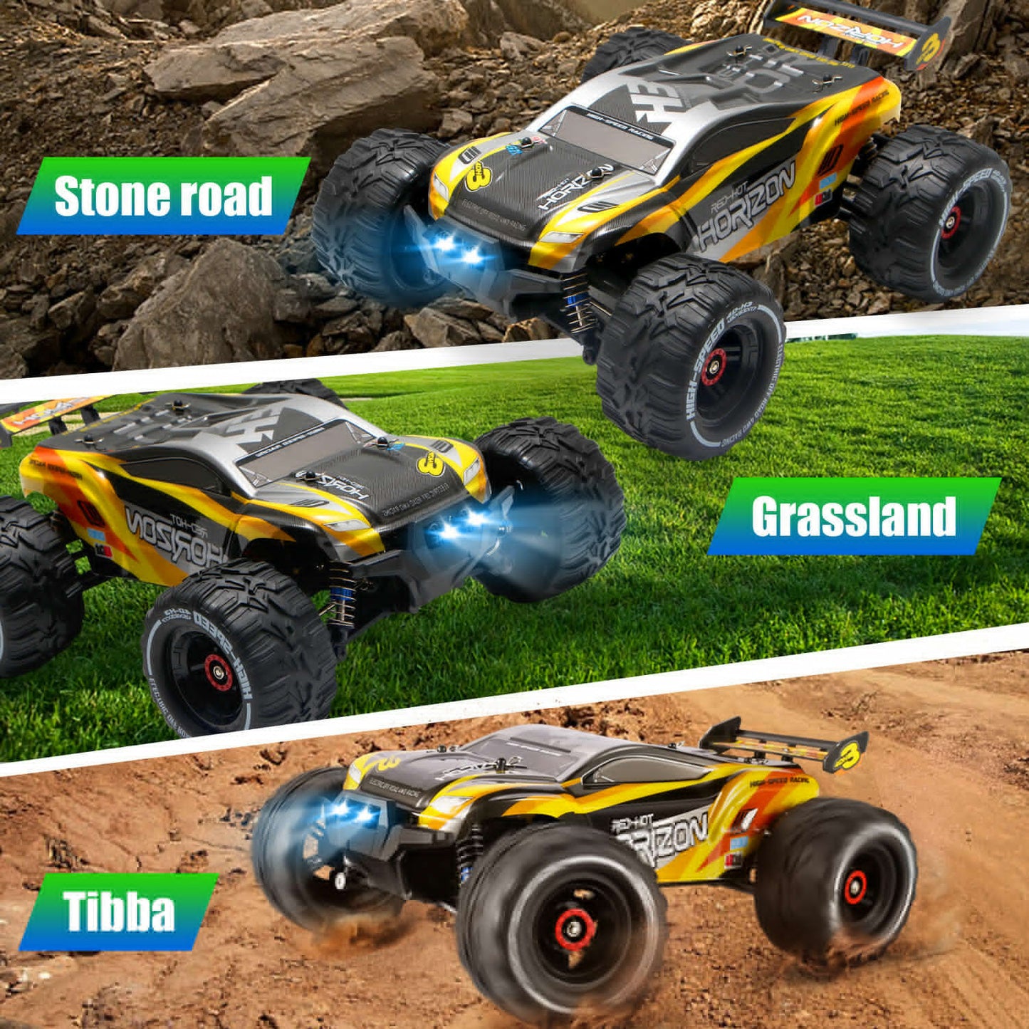1/12 4WD RC Monster Truck – 50 km/h, 2 Batteries, All-Terrain Off-Road